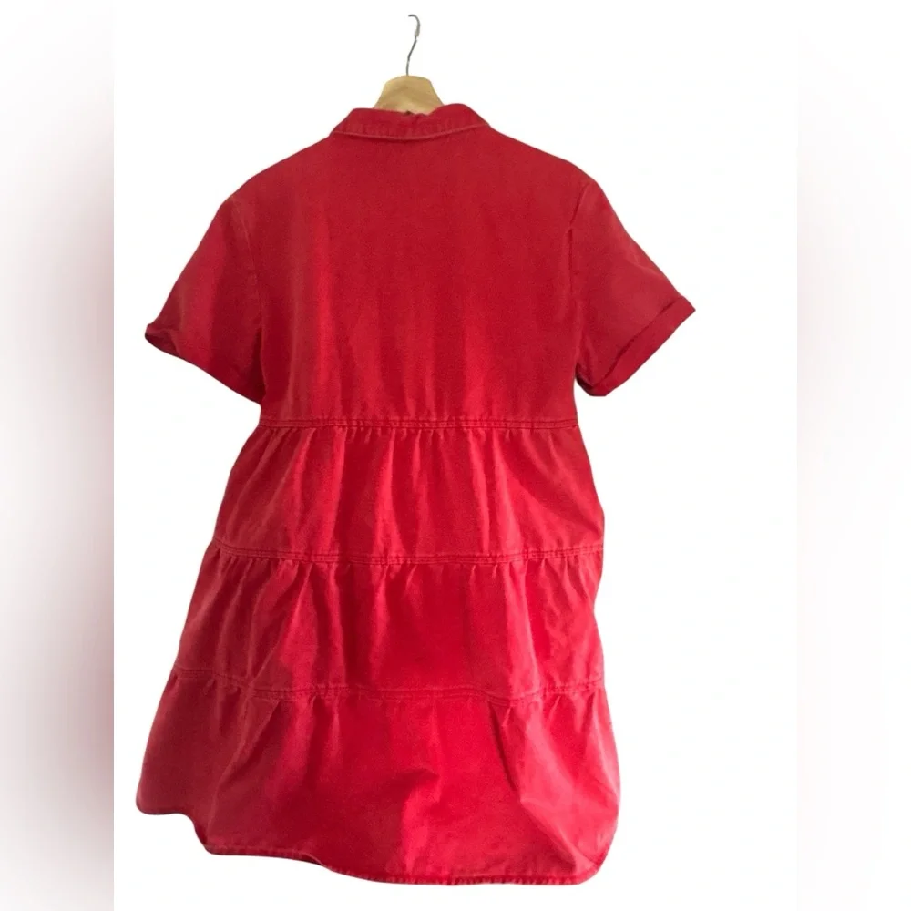 Red Button-Up Dress - Picture 2 of 3